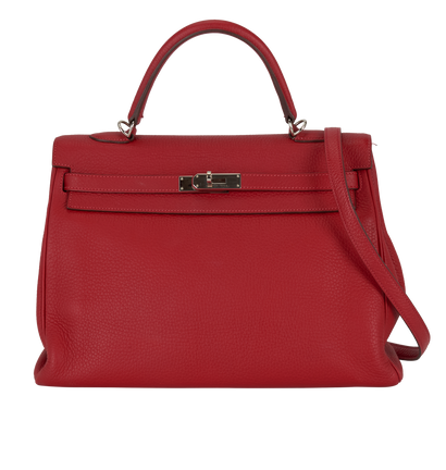 Kelly 35 Retourne In Evercolor Rouge Garance, &pound;6,000, Handbags, Red, Leather, Front view